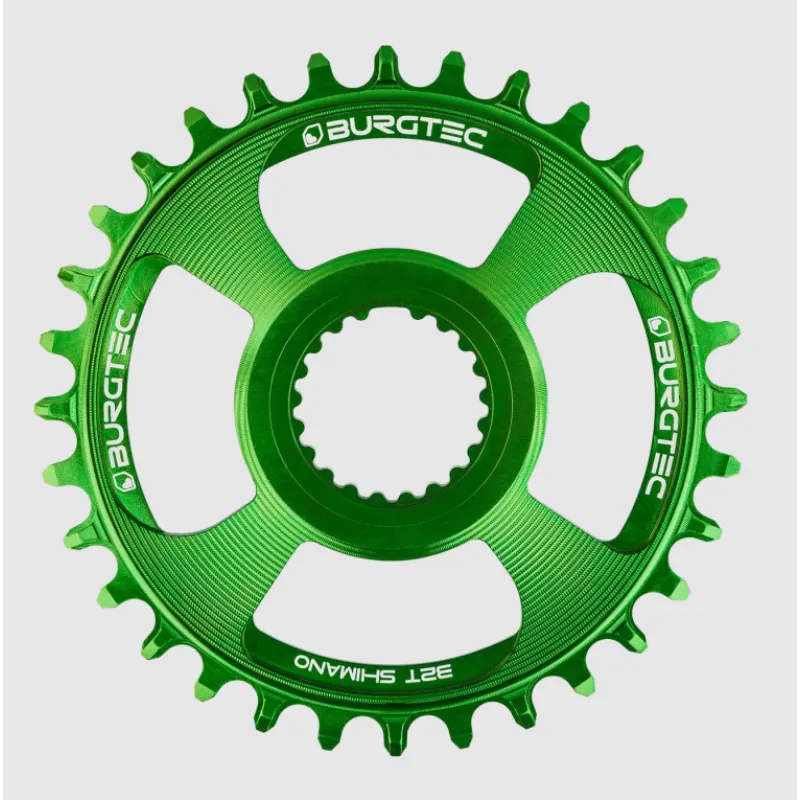 Noutate Pinion față pentru bicicletă BURGTEC Shimano Direct Mount Thick Thin Chainring - 32T - Candy Spruce Green